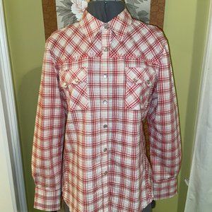 CAbi Western button down blouse with pearl snap closure